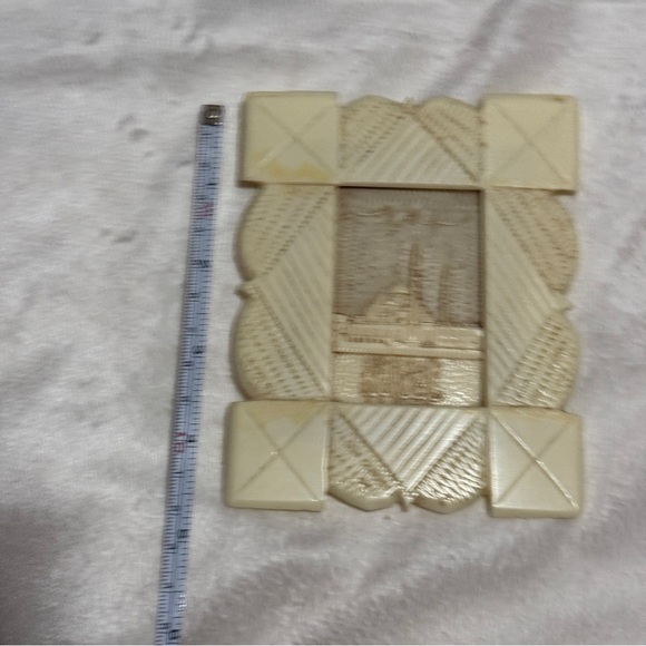 Rare Antique Islamic Bone Plaque with image of Mosque and text - Picture 4 of 5